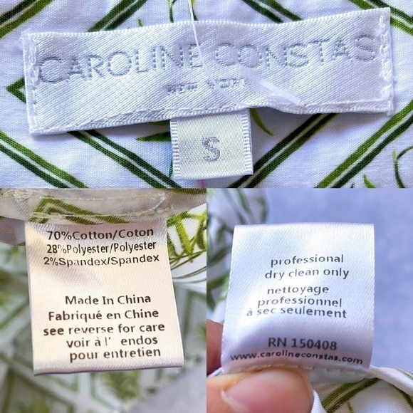 Caroline Constas Shorts Teagan Flora Beach Mini White Diamond Palm S NWT - Picture 3 of 7